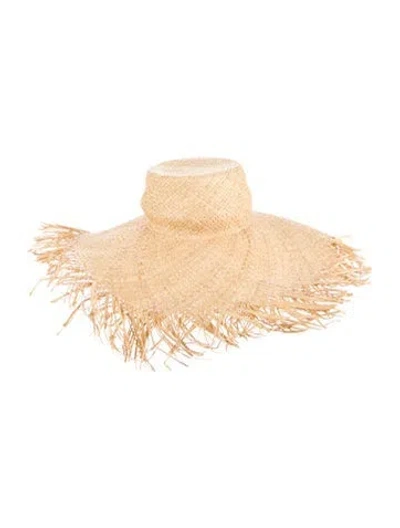 Pre-owned Eugenia Kim Raffia Distressed Sun Hat In Neutral