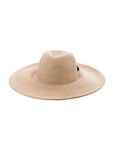 Pre-owned Eugenia Kim Raffia Fedora Hat In Neutral