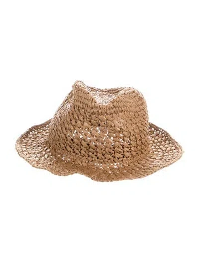 Pre-owned Eugenia Kim Raffia Fedora W/tags In Brown