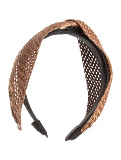 Pre-owned Eugenia Kim Raffia Headband In Brown