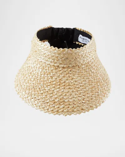 EUGENIA KIM RICKY BRAIDED STRAW VISOR
