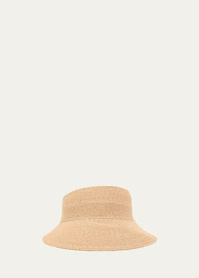 Eugenia Kim Ricky Braided Straw Visor In Brown