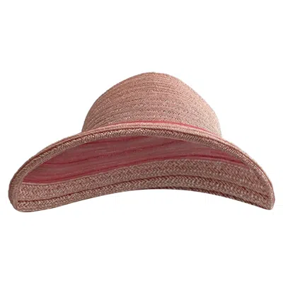 Eugenia Kim Ricky Grosgrain-trimmed Visor In Pink Hemp