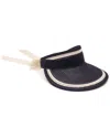 Eugenia Kim Ricky Hemp Visor With Scarf In Blue