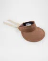 Eugenia Kim Ricky Hemp Visor With Grosgrain Ties