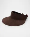 Eugenia Kim Ricky Woven Visor In Chocolate
