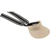 Eugenia Kim Ricky Ribbon Trim Packable Visor In Natural