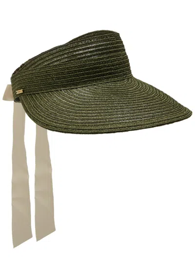 Eugenia Kim Ricky Straw Visor In Green