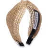 Eugenia Kim Rosanna Metallic Woven Headband In Brown