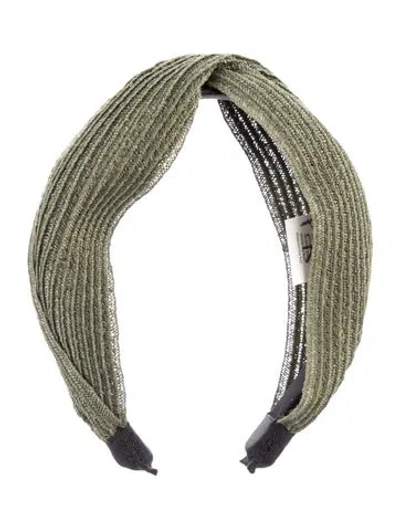 Pre-owned Eugenia Kim Rosanna Straw Green Knotted Headband