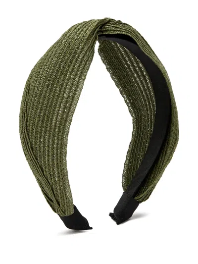 Eugenia Kim Rosanna Woven Knotted Headband In Green