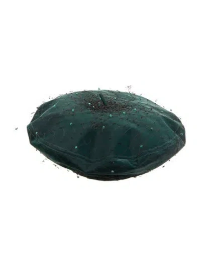 Pre-owned Eugenia Kim Satin Beret W/ Tags In Green