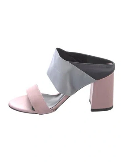 Pre-owned Eugenia Kim Satin Colorblock Pattern Slides W/ Tags In Pink
