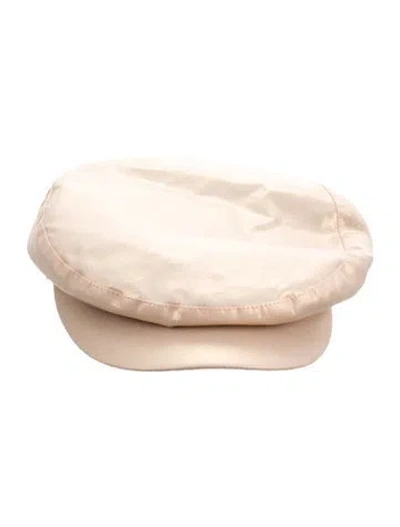 Pre-owned Eugenia Kim Satin Marine Cap In Neutral
