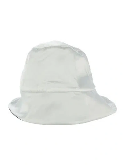 Pre-owned Eugenia Kim Satin Summer Bucket Hat In White