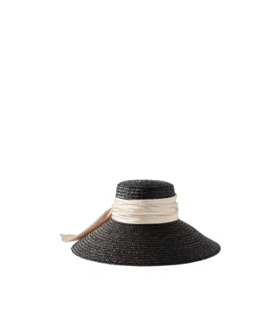 Eugenia Kim Satin-trimmed Straw Sunhat In Black