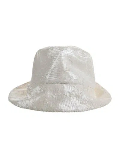 Pre-owned Eugenia Kim Sequin Bucket Hat In Neutral