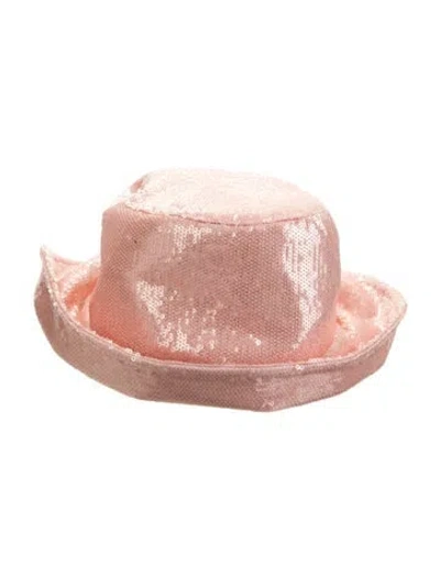 Pre-owned Eugenia Kim Sequin Bucket Hat W/tags In Orange