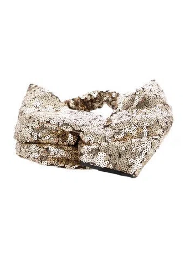 Pre-owned Eugenia Kim Sequined Headband In Gold