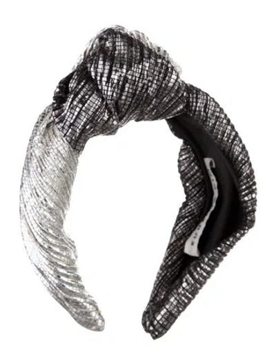 Pre-owned Eugenia Kim Silk Hairband In Silver