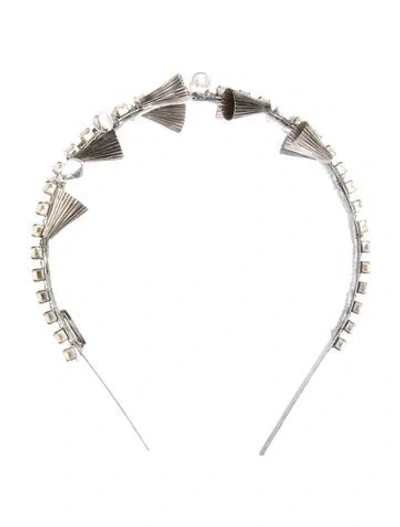 Pre-owned Eugenia Kim Silver Crystal Embellished Headband