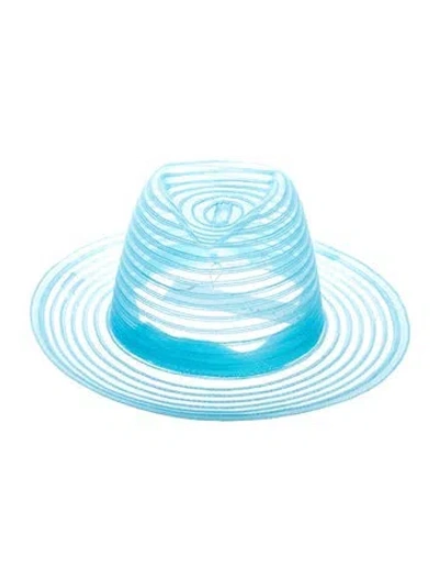 Pre-owned Eugenia Kim Solid Fedora Hat  W/tags In Blue