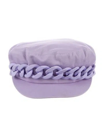 Pre-owned Eugenia Kim Solid Newsboy Cap W/tags In Purple