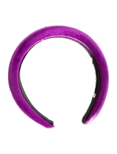 Pre-owned Eugenia Kim Solid Velvet Headband In Purple