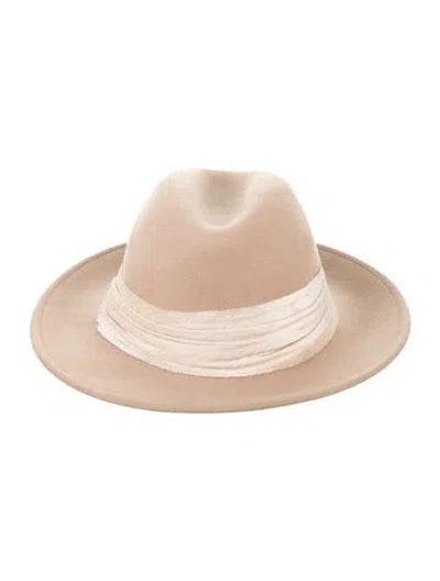 Pre-owned Eugenia Kim Solid Wool Fedora W/tags In Neutrals