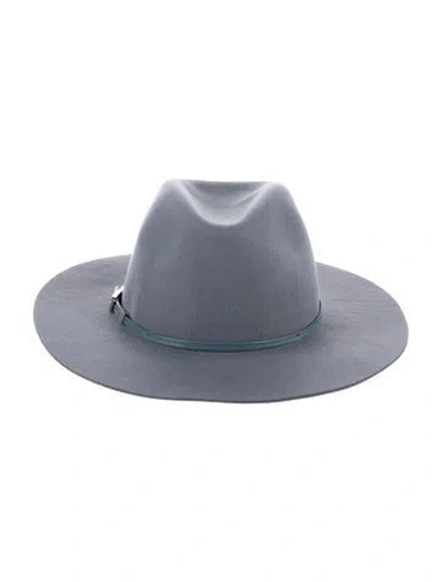 Pre-owned Eugenia Kim Solid Wool Wide Brim Hat In Blue