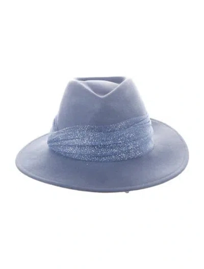 Pre-owned Eugenia Kim Sollid Fedora W/tags In Blue
