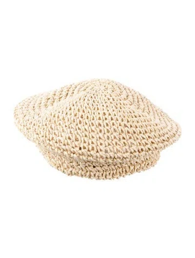 Pre-owned Eugenia Kim Straw Beret In Neutrals