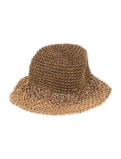 Pre-owned Eugenia Kim Straw Bucket Hat In Brown