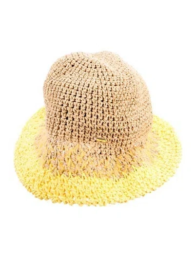 Pre-owned Eugenia Kim Straw Bucket Hat In Neutral