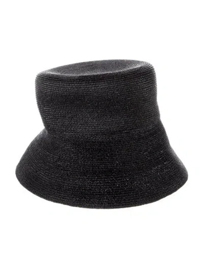 Pre-owned Eugenia Kim Straw Bucket Hat W/tags In Black