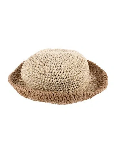 Pre-owned Eugenia Kim Straw Bucket Hat W/tags In Neutral