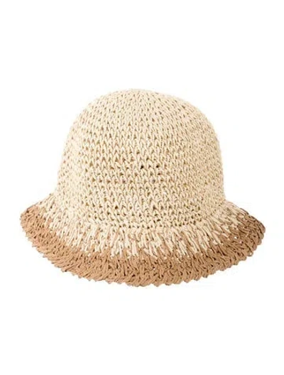 Pre-owned Eugenia Kim Straw Bucket Hat W/tags In Neutrals