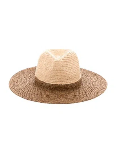 Pre-owned Eugenia Kim Straw Fedora Hat In Neutral