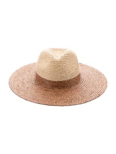 Pre-owned Eugenia Kim Straw Fedora Hat. In Neutral