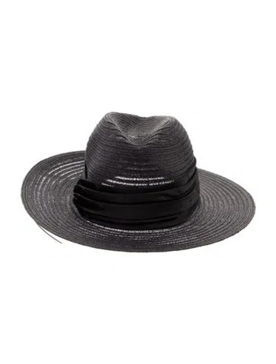 Pre-owned Eugenia Kim Straw Fedora Hat  W/tags In Black