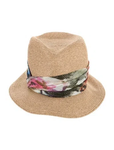 Pre-owned Eugenia Kim Straw Fedora In Neutrals