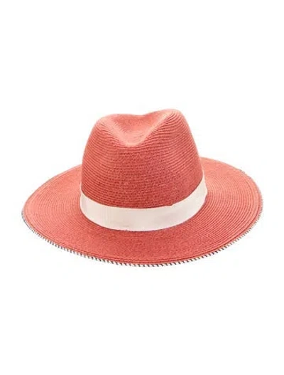 Pre-owned Eugenia Kim Straw Hat In Red