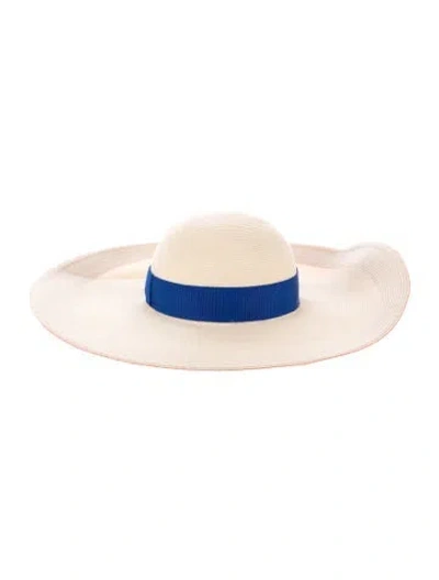 Pre-owned Eugenia Kim Straw Patterned Hat In Neutrals