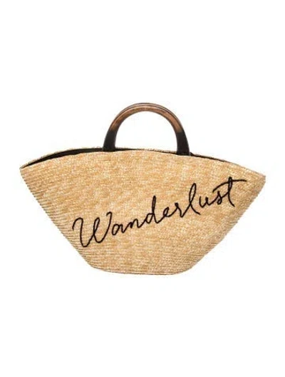 Pre-owned Eugenia Kim Straw Top Handle Bag W/ Tags In Yellow