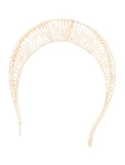 Pre-owned Eugenia Kim Straw Woven Hair Band W/tags In Neutral