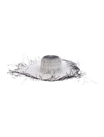 Pre-owned Eugenia Kim Straw Woven Wide Brim Sun Hat In Multi