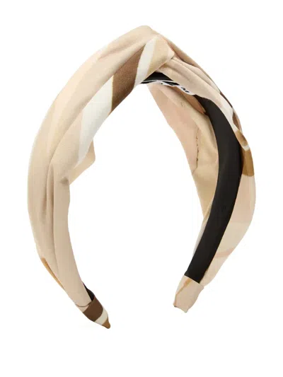 Eugenia Kim Striped Knotted Headband In Brown