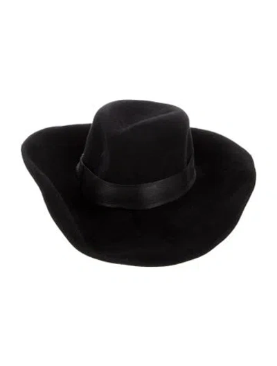 Pre-owned Eugenia Kim Suede Fedora Hat In Black