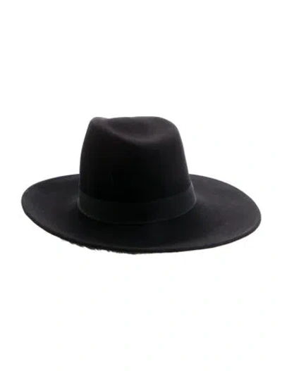 Pre-owned Eugenia Kim Suede Fedora Hat In Black