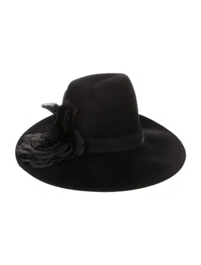 Pre-owned Eugenia Kim Suede Fedora Hat In Black